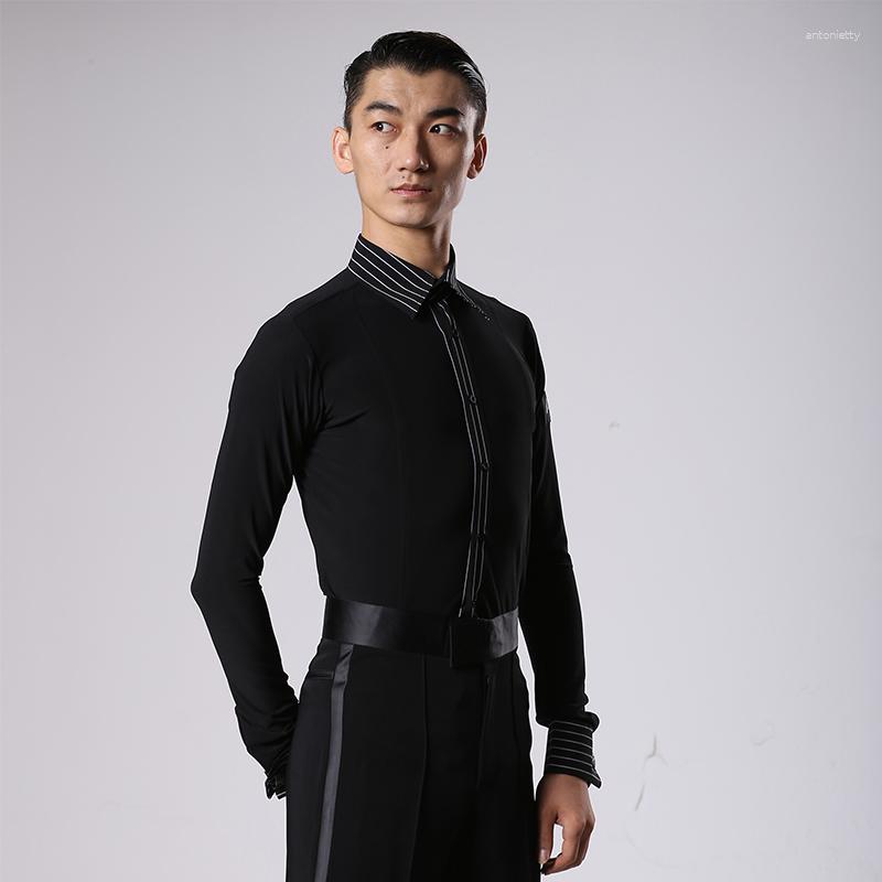 Stage Wear Latin Dance Top Black Striped Shirt Men Performing Clothes Male Ballroom Rumba Samba Cha Competition Performance DNV11345
Stage Wear Latin Dance Top Black Striped Shirt Men Performing Clothes Male Ballroom Rumba Samba Cha Competition Performance DNV11345