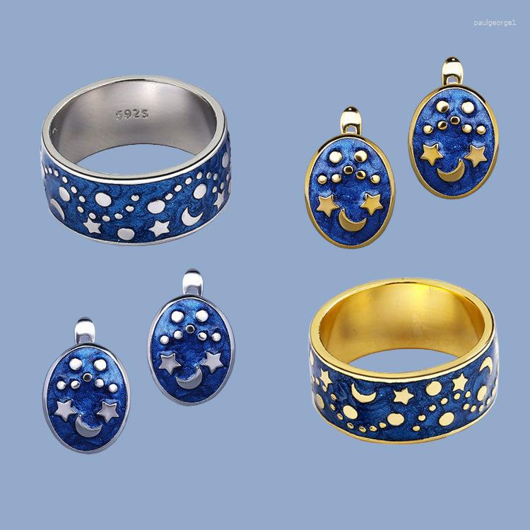Necklace Earrings Set TIOWIOS 2023 Creative Enamel Ring Stud Dream Starry Sky Moon Stars Couple Birthday Party Jewelry Gift For Women, Picture shown
Necklace Earrings Set TIOWIOS 2023 Creative Enamel Ring Stud Dream Starry Sky Moon Stars Couple Birthday Party Jewelry Gift For Women, Picture shown
