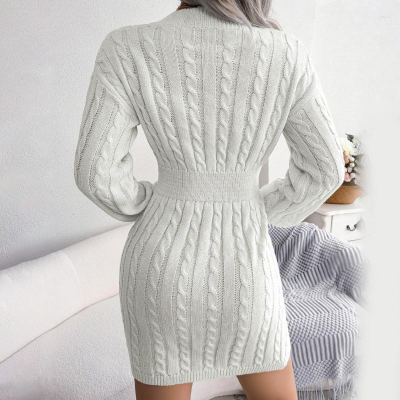 Casual Dresses Fashion Twist Knit Sweater Dress For Women Autumn 2023 Winter Elegant V-Neck Full Sleeve Waist Mini, White
Casual Dresses Fashion Twist Knit Sweater Dress For Women Autumn 2023 Winter Elegant V-Neck Full Sleeve Waist Mini, White