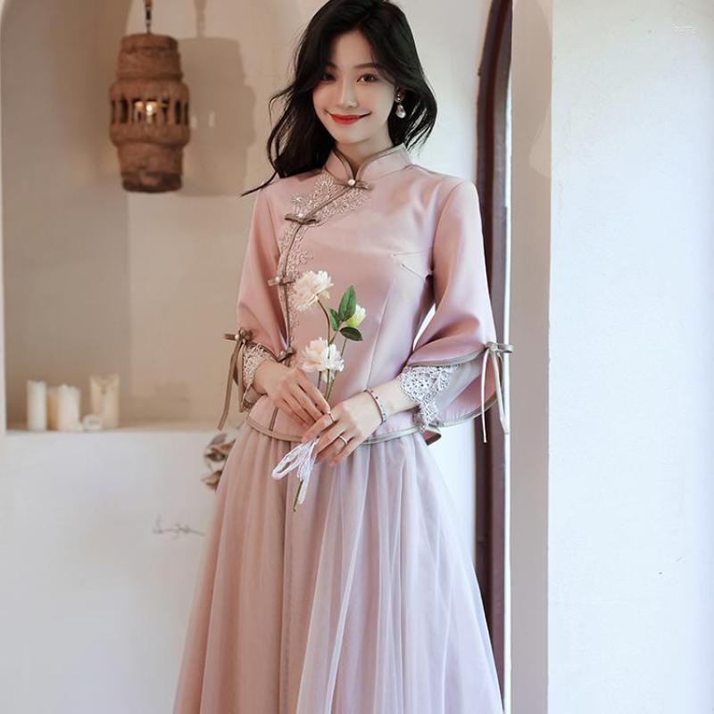 Ethnic Clothing Sexy Embroidery Floral Satin Cheongsam Long Slim Qipao Chinese Women Dresses Vintage Button Bridemaid Wedding Party Vestidos
Ethnic Clothing Sexy Embroidery Floral Satin Cheongsam Long Slim Qipao Chinese Women Dresses Vintage Button Bridemaid Wedding Party Vestidos