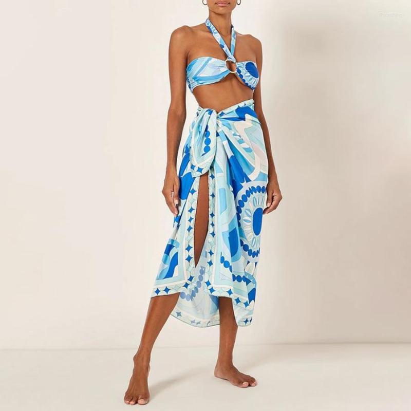 Women' Swimwear Blue Fashion Pattern Women' Summer Style Swimsuit Cross Hanging Neck Lace Sexy Deep V Bikini Two Piece Backless Cover, Only dress
Women' Swimwear Blue Fashion Pattern Women' Summer Style Swimsuit Cross Hanging Neck Lace Sexy Deep V Bikini Two Piece Backless Cover, Only dress