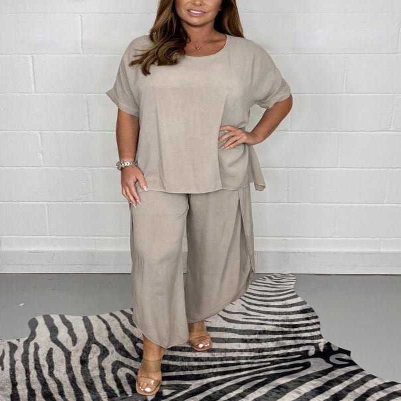 2023 Summer New Product Set Fashion Solid Color Loose Relaxed Casual Set Women, Sky blue2
2023 Summer New Product Set Fashion Solid Color Loose Relaxed Casual Set Women, Sky blue2