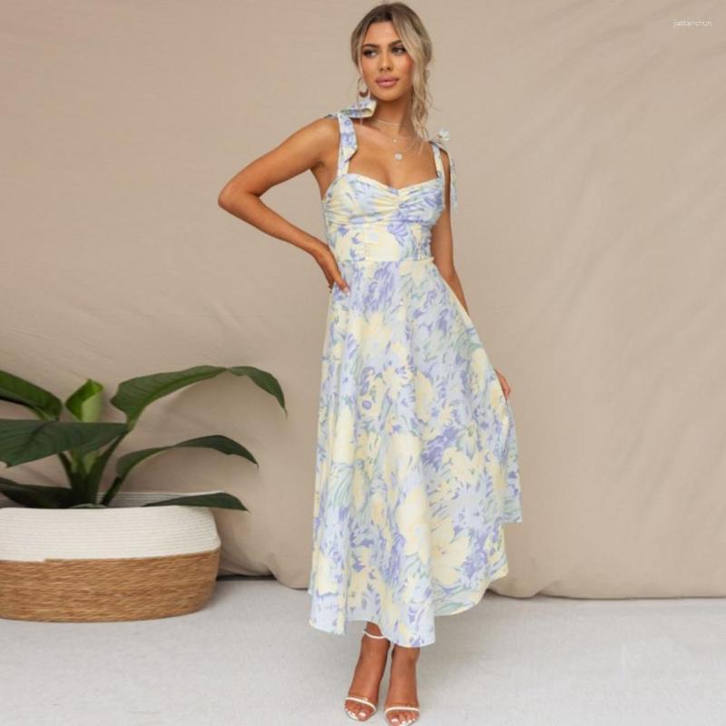 Casual Dresses Elegant Women Midi Dress V-neck Tight Waist Party Summer Mid-calf Length Prom, Blue
Casual Dresses Elegant Women Midi Dress V-neck Tight Waist Party Summer Mid-calf Length Prom, Blue