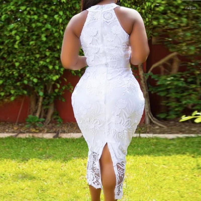 Ethnic Clothing African Clothes For Women White Lace Dresses Summer Sleeveless O-neck Knee-length Dress
Ethnic Clothing African Clothes For Women White Lace Dresses Summer Sleeveless O-neck Knee-length Dress