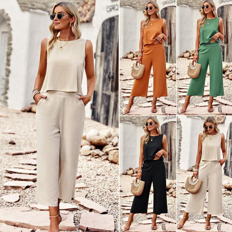 Women' Two Piece Pants ELIJOIN European And American Fashion Suit Women' 2023 Summer Temperament Sleeveless Top Two-piece, Black
Women' Two Piece Pants ELIJOIN European And American Fashion Suit Women' 2023 Summer Temperament Sleeveless Top Two-piece, Black