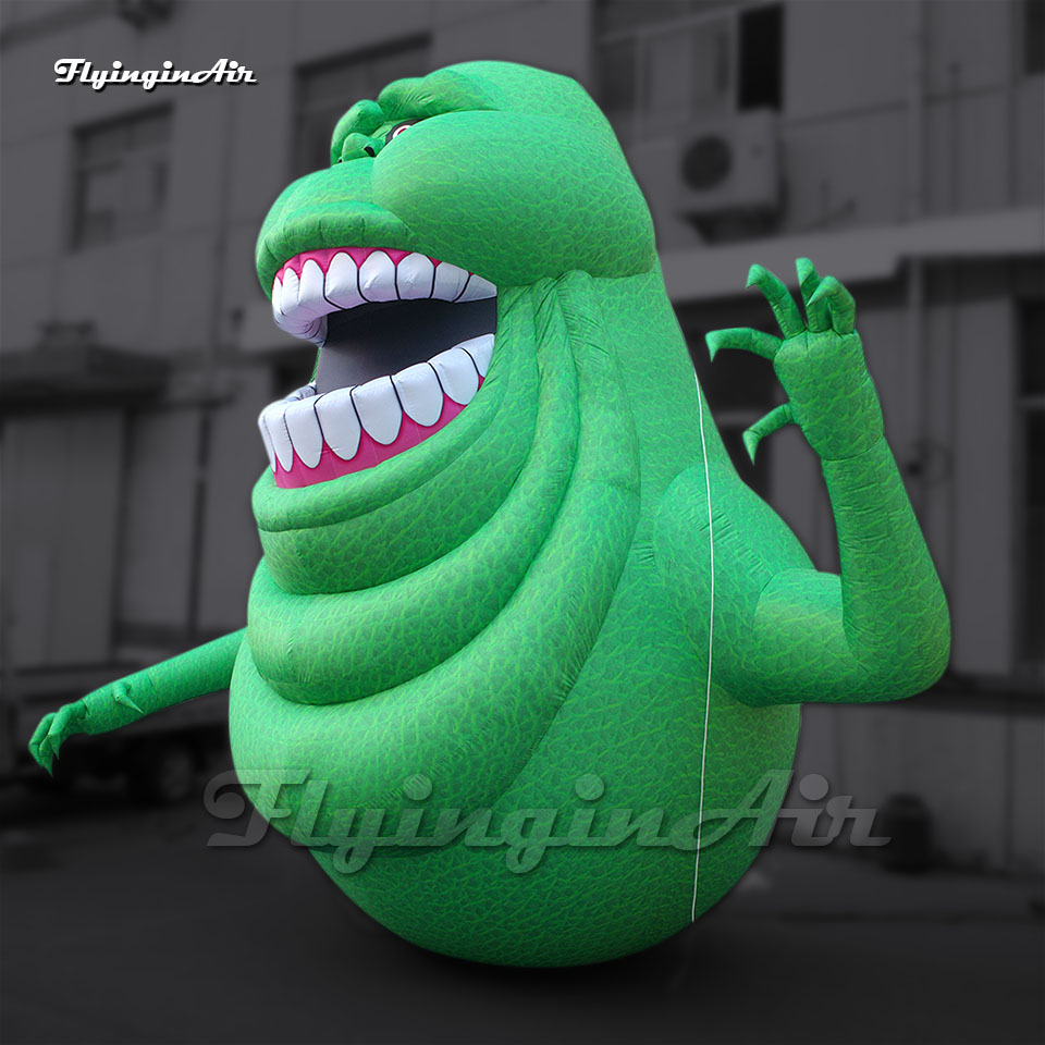 Amazing Funny Giant Inflatable Ghostbusters Slimer Ghost Halloween Character Air Blow Up Green Monster For Yard Decoration