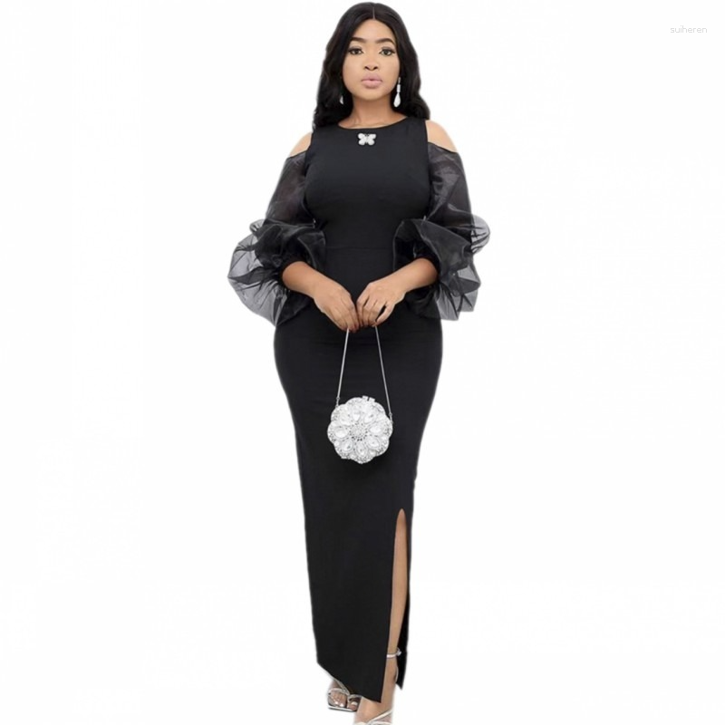 Ethnic Clothing African Maxi Dress Women Mesh Lantern Sleeve High Waist Robes Fashion Hollow Out Split Elegant Sexy Party 2023
Ethnic Clothing African Maxi Dress Women Mesh Lantern Sleeve High Waist Robes Fashion Hollow Out Split Elegant Sexy Party 2023