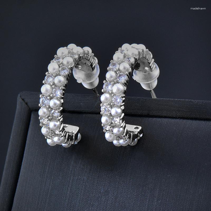 Stud Earrings SINLEERY Korean Style Gold Silver Color Pearl For Women Cubic Zirconia Wedding Accessories ES260 SSB
Stud Earrings SINLEERY Korean Style Gold Silver Color Pearl For Women Cubic Zirconia Wedding Accessories ES260 SSB