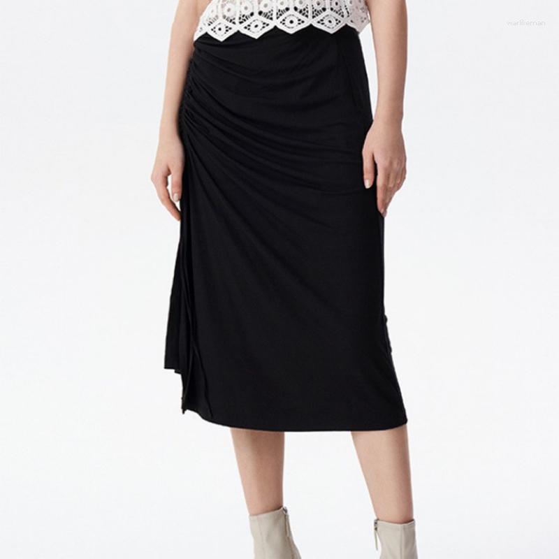 Skirts Spring And Summer Asymmetrical Adjustable Shirring Solid Color Knitted Skirt For Women, Black
Skirts Spring And Summer Asymmetrical Adjustable Shirring Solid Color Knitted Skirt For Women, Black