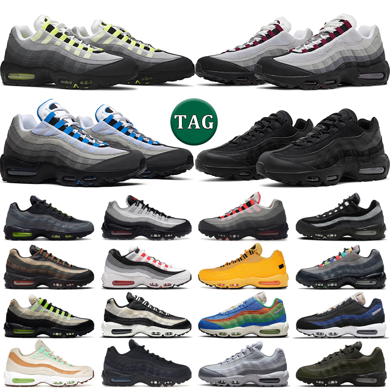OG Neon Running Shoes Men Triple White Black Smoke Grey Midnight Navy Crystal Laser Blue Solar Red Fish Scales Mens Trainers Outdoor Sports Sneakers