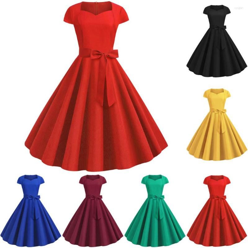 Casual Dresses Summer Solid Yellow Color 50s 60s Vintage Dress Women Short Sleeve Square Collar Elegant Office Party Midi Belt, Wine
Casual Dresses Summer Solid Yellow Color 50s 60s Vintage Dress Women Short Sleeve Square Collar Elegant Office Party Midi Belt, Wine