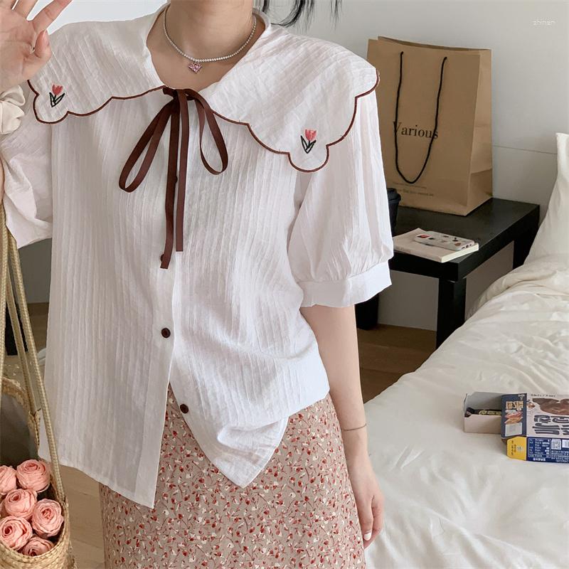 Women's Blouses Summer Kawaii Womens Shirt Casual Doll Collar Embroidered Y2K Retro Chic College Style Female Blusas Tops Mujer, Green
Women's Blouses Summer Kawaii Womens Shirt Casual Doll Collar Embroidered Y2K Retro Chic College Style Female Blusas Tops Mujer, Green
