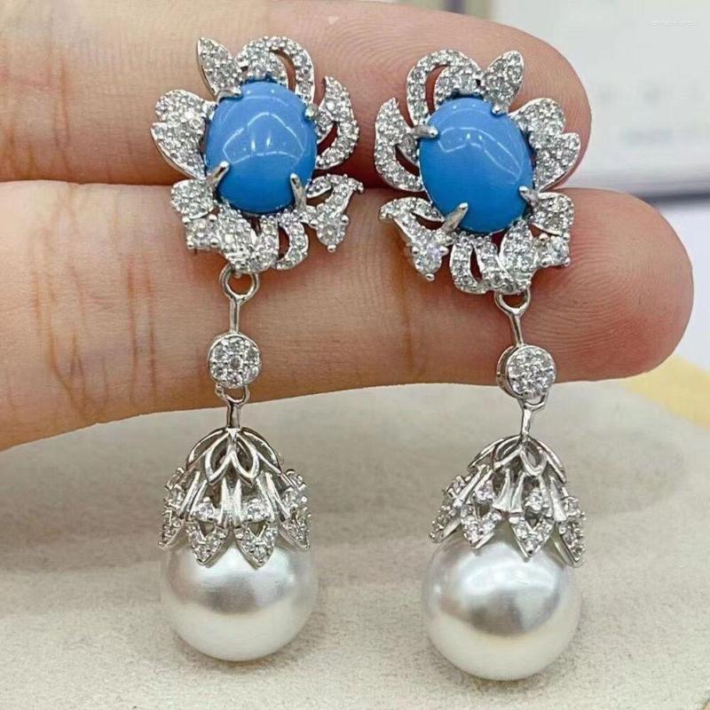 Dangle Earrings Gorgeous 10-11mm South Sea Round White Pealr Earring 925s Turquoise For Women Pearl
Dangle Earrings Gorgeous 10-11mm South Sea Round White Pealr Earring 925s Turquoise For Women Pearl