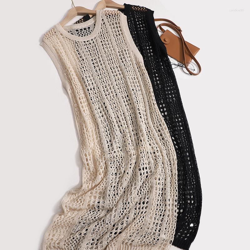Casual Dresses Summer Knitted Camisole Dress Women O-neck Plaid Hollow Out Sleeveless Fashion Solid Pullover Long Skirt, Black
Casual Dresses Summer Knitted Camisole Dress Women O-neck Plaid Hollow Out Sleeveless Fashion Solid Pullover Long Skirt, Black