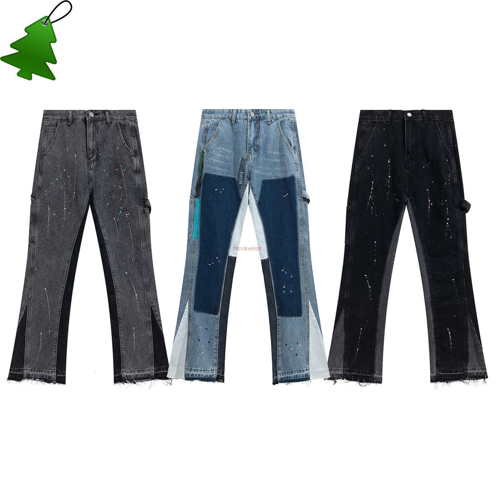 Clothing Denim Pants Galleryes Depts Deconstructed Splice Speckle Flare Street Casual Men' Women' Raw Edge Hip Hop Trousers, Black
Clothing Denim Pants Galleryes Depts Deconstructed Splice Speckle Flare Street Casual Men' Women' Raw Edge Hip Hop Trousers, Black