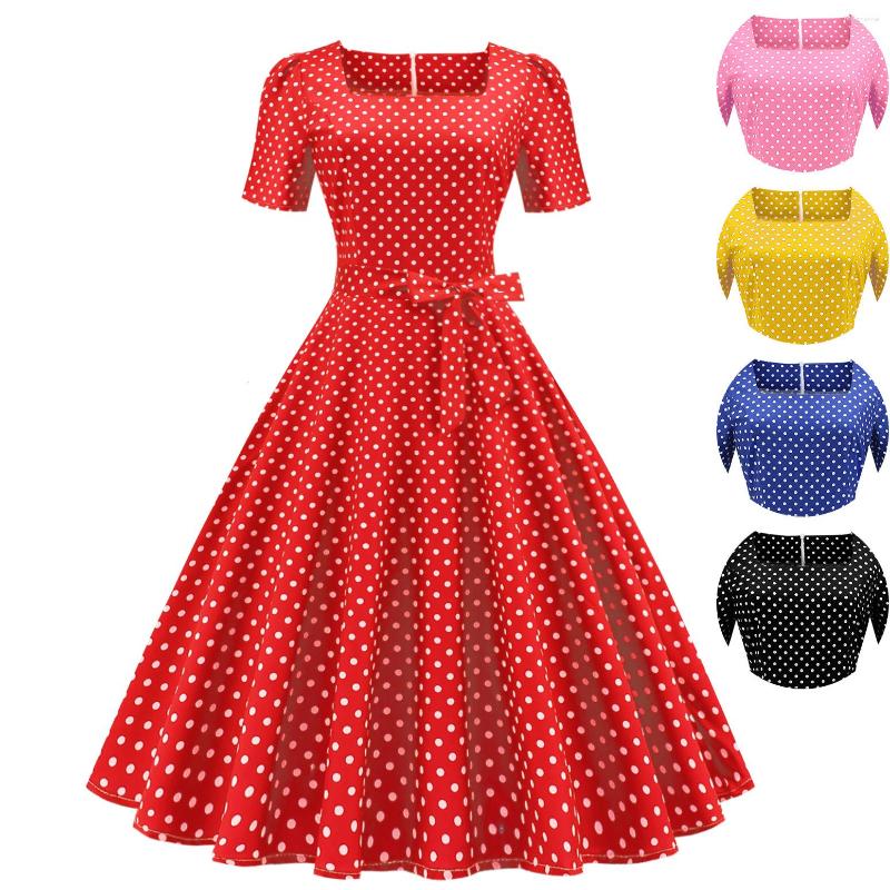 Casual Dresses Audrey Hepburn Square Neck Short Sleeve Polka Dot Print Waist Wrap Dress Retro 50s 60s Swing Rockabilly Party Office Ladie, Black
Casual Dresses Audrey Hepburn Square Neck Short Sleeve Polka Dot Print Waist Wrap Dress Retro 50s 60s Swing Rockabilly Party Office Ladie, Black