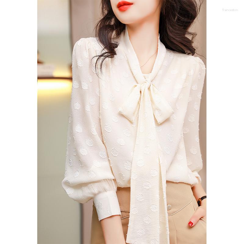 Women' Blouses 2023 Spring Ribbon Shirt Bow Female Design Sense Of Niche High Top, Beige
Women' Blouses 2023 Spring Ribbon Shirt Bow Female Design Sense Of Niche High Top, Beige