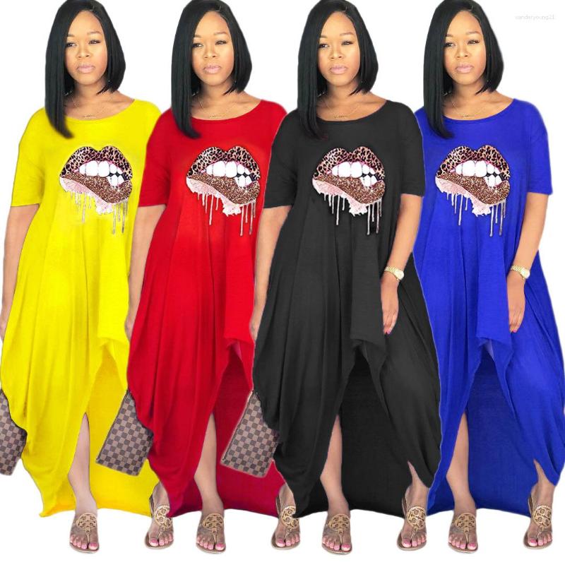 Ethnic Clothing African Dress Summer Autumn Women O-neck Short Sleeve Mouth Print Irregular Loose Maxi Fashion Long Dresses Vestidos
Ethnic Clothing African Dress Summer Autumn Women O-neck Short Sleeve Mouth Print Irregular Loose Maxi Fashion Long Dresses Vestidos