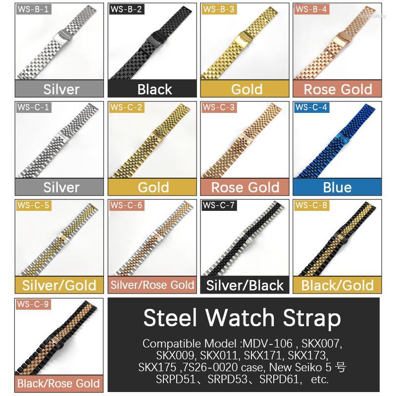 Watch Bands Bracelet 22mm Stainless Steel Silver Black Blue Jubilee Two-Tone Rose Gold Finish SKX SRPD Watchbands Mod Parts
Watch Bands Bracelet 22mm Stainless Steel Silver Black Blue Jubilee Two-Tone Rose Gold Finish SKX SRPD Watchbands Mod Parts