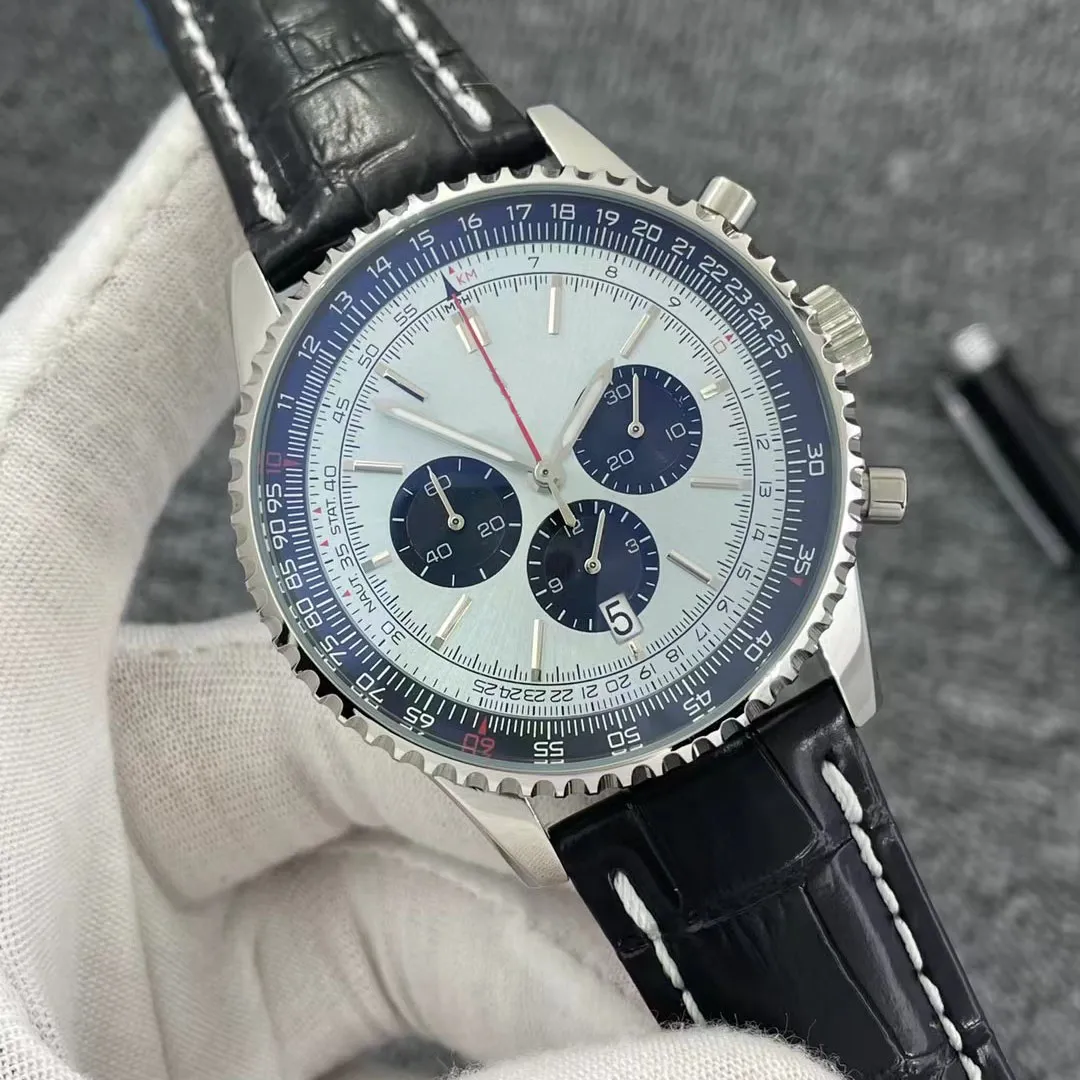 B01 46MM Quality Navitimer Watch Chronograph Quartz Movement Steel Black Black Dial 50TH ANNIVERSARY Men Watch Leather Strap Mens Wristwatche
B01 46MM Quality Navitimer Watch Chronograph Quartz Movement Steel Black Black Dial 50TH ANNIVERSARY Men Watch Leather Strap Mens Wristwatche