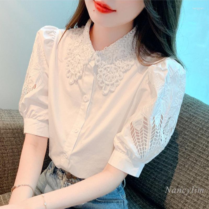 Women' Blouses Summer Elegant White Hollow-out Short-Sleeved Shirt Women' 2023 Chic Top Short Puff Sleeve Lace Lapel Blouse Buttons, Black
Women' Blouses Summer Elegant White Hollow-out Short-Sleeved Shirt Women' 2023 Chic Top Short Puff Sleeve Lace Lapel Blouse Buttons, Black