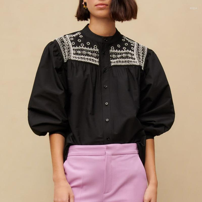 Women' Blouses EOS Brand M 2023 Spring And Summer Low Round Neck Bubble Sleeve Ethnic Wind Three-dimensional Beaded Shirt, Black
Women' Blouses EOS Brand M 2023 Spring And Summer Low Round Neck Bubble Sleeve Ethnic Wind Three-dimensional Beaded Shirt, Black