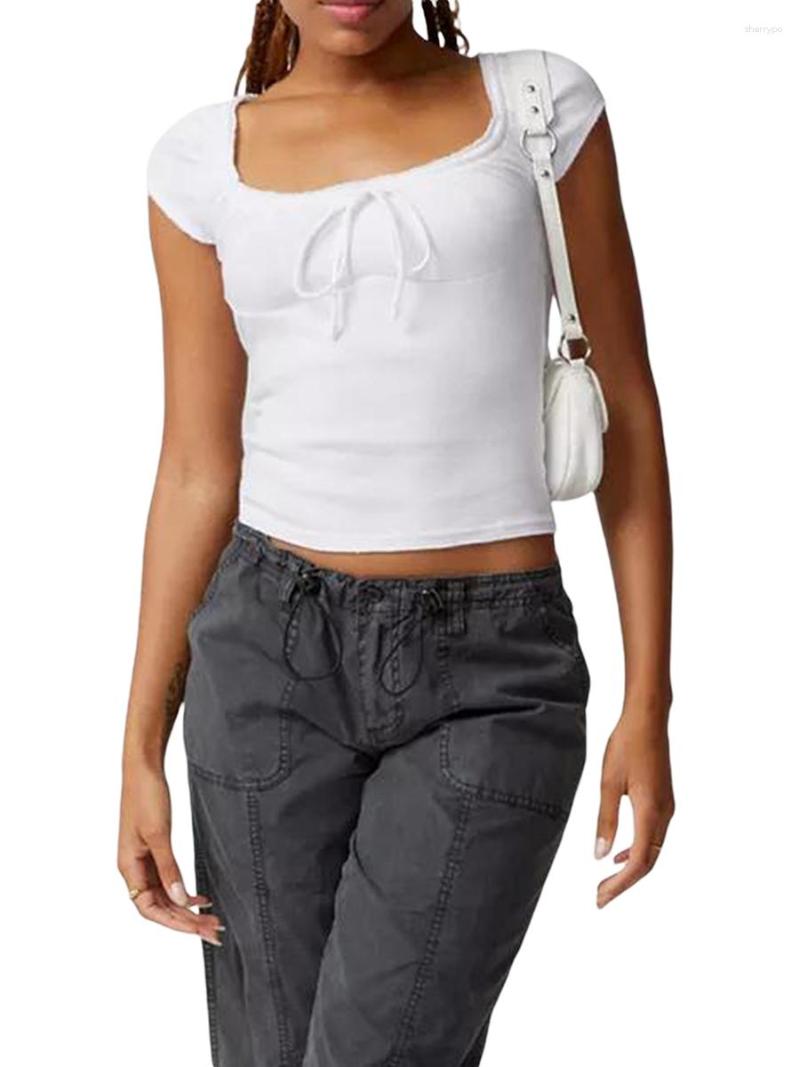Women' T Shirts Women Tie-up Front T-Shirts Cap Sleeve Solid Slim Fit Tops Summer Fashion Blouse Female Cropped Tee Outerwear Clothes, White
Women' T Shirts Women Tie-up Front T-Shirts Cap Sleeve Solid Slim Fit Tops Summer Fashion Blouse Female Cropped Tee Outerwear Clothes, White