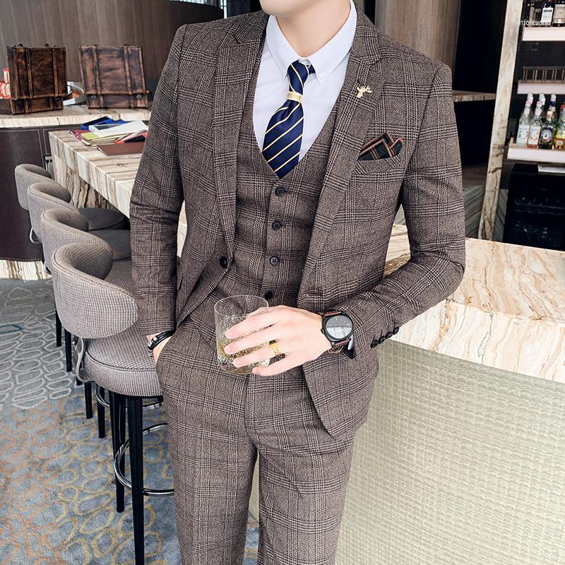 Men's Suits Men's ( Jacket Vest Pants ) Boutique Fashion Mens Plaid Casual Business Suit High-end Social Formal 3 Pcs Set Groom Wedding, Tz136 blue
Men's Suits Men's ( Jacket Vest Pants ) Boutique Fashion Mens Plaid Casual Business Suit High-end Social Formal 3 Pcs Set Groom Wedding, Tz136 blue