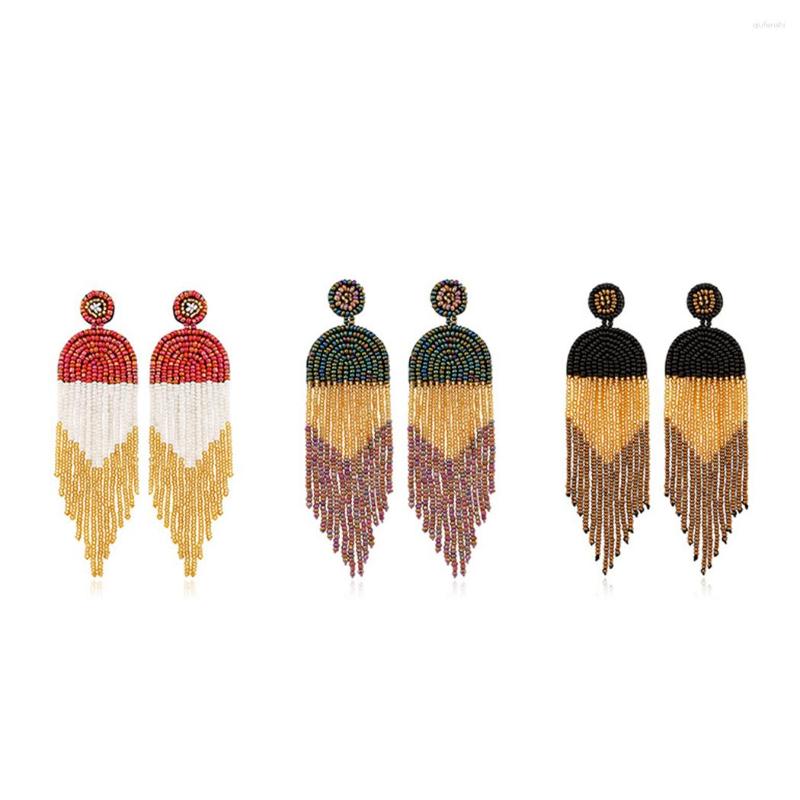 Dangle Earrings 1 Pair Earring Big Tassle Women Creative Bohemian Beaded Tassel Charm
Dangle Earrings 1 Pair Earring Big Tassle Women Creative Bohemian Beaded Tassel Charm