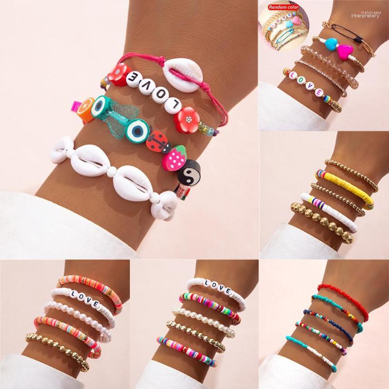 Strand Colorful Stackable Love Letter Bracelets For Women Soft Clay Pottery Layering Friendship Beads Chain Bangle Boho Jewelry Gift
Strand Colorful Stackable Love Letter Bracelets For Women Soft Clay Pottery Layering Friendship Beads Chain Bangle Boho Jewelry Gift