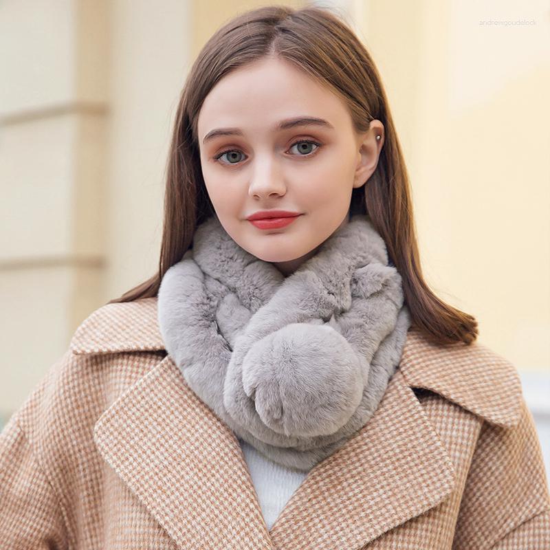 Scarves Winter Genuine Real Rex Fur Scarf Women Natural Warm Thicken Imitation Muffler Lady Quality With Ball
Scarves Winter Genuine Real Rex Fur Scarf Women Natural Warm Thicken Imitation Muffler Lady Quality With Ball