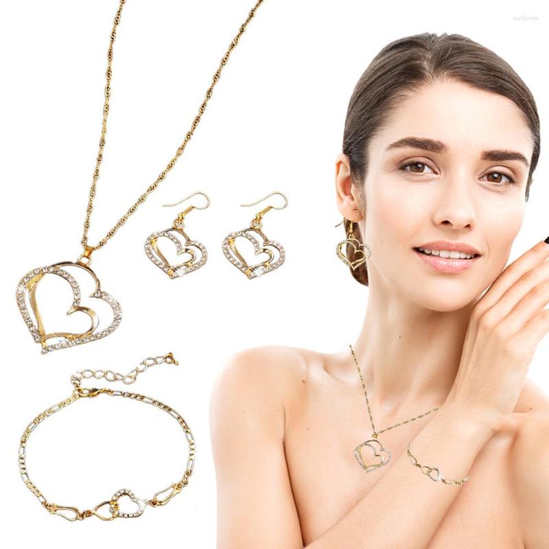 Necklace Earrings Set 4pcs Fashion Beautiful Stylish Elegant Charm Party Alloy Lightweight Bracelet Double Love Shape Jewelry, Picture shown
Necklace Earrings Set 4pcs Fashion Beautiful Stylish Elegant Charm Party Alloy Lightweight Bracelet Double Love Shape Jewelry, Picture shown