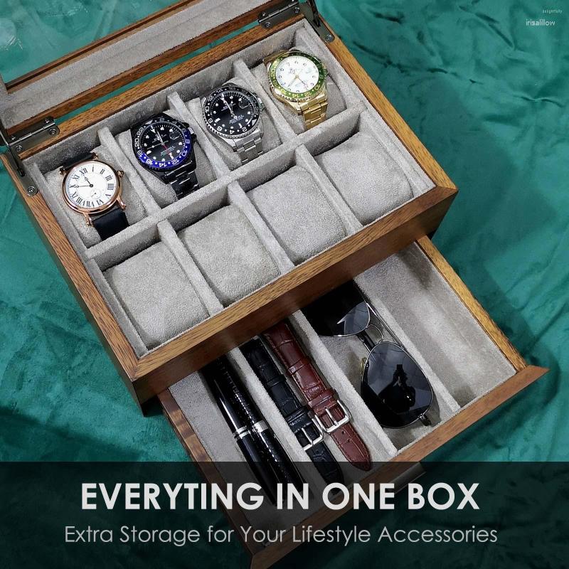 Watch Boxes Box For Men With Valet Drawer Solid Wood Display Case Wrist Watches Organizer Jewelry/Sunglasses/Watch Band Storage
Watch Boxes Box For Men With Valet Drawer Solid Wood Display Case Wrist Watches Organizer Jewelry/Sunglasses/Watch Band Storage