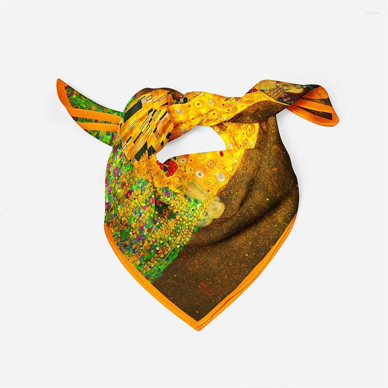Scarves Twill Silk Scarf Woman Klimt Kiss Painting Square Wraps Bandana Hijab Foulards Tie Headband Four Seasons Neckerchief 53CM
Scarves Twill Silk Scarf Woman Klimt Kiss Painting Square Wraps Bandana Hijab Foulards Tie Headband Four Seasons Neckerchief 53CM