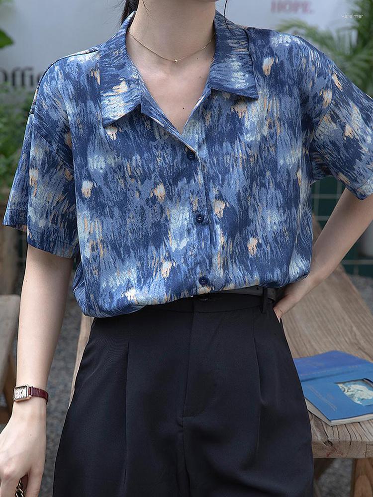 Women' Blouses Tie-dye Retro Top Printed Short Sleeve Shirt Women' Blouse Turn-Down Collar Single-Breasted Fashion Button Up Female, Blue
Women' Blouses Tie-dye Retro Top Printed Short Sleeve Shirt Women' Blouse Turn-Down Collar Single-Breasted Fashion Button Up Female, Blue