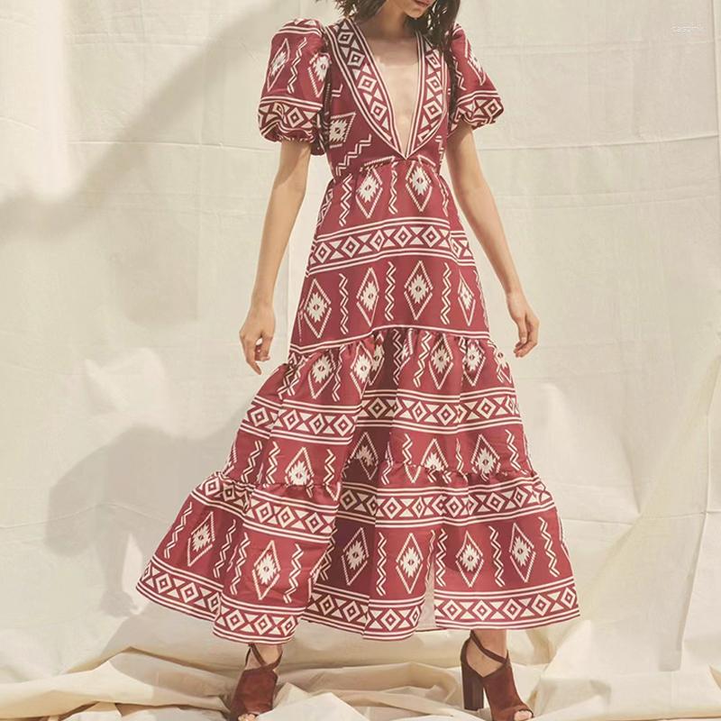Party Dresses Fashion Designer 2023 Spring Summer Vintage Long Dress Women V-Neck Geometri Printed Ruff Sleeve Holiday Full, Blue
Party Dresses Fashion Designer 2023 Spring Summer Vintage Long Dress Women V-Neck Geometri Printed Ruff Sleeve Holiday Full, Blue