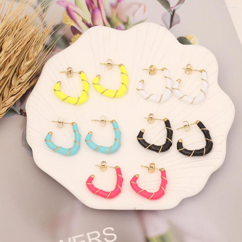 Dangle Earrings Minimalist C Shaped Geometric Hoop For Women Colorful Enamel Stainless Steel Circle Earing Party Wedding Jewelry Gift
Dangle Earrings Minimalist C Shaped Geometric Hoop For Women Colorful Enamel Stainless Steel Circle Earing Party Wedding Jewelry Gift