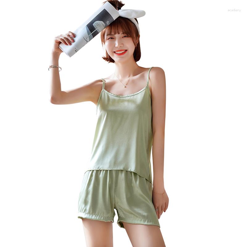 Women's Sleepwear Summer Silk Women Suit Sexy Pajamas Womens Sleeveless Tops Short Pants Two Pieces Set Female Pyjamas Homewear, Hde1025
Women's Sleepwear Summer Silk Women Suit Sexy Pajamas Womens Sleeveless Tops Short Pants Two Pieces Set Female Pyjamas Homewear, Hde1025