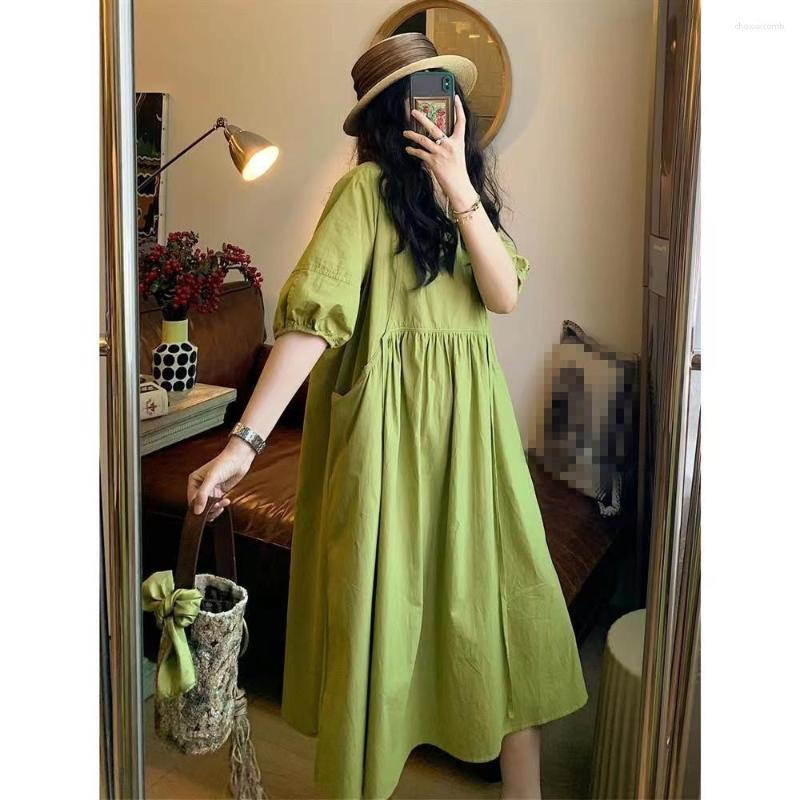 Casual Dresses Summer 2023 Pocket Design Loose A-line Dress Female Mid-length Doll Skirt
Casual Dresses Summer 2023 Pocket Design Loose A-line Dress Female Mid-length Doll Skirt
