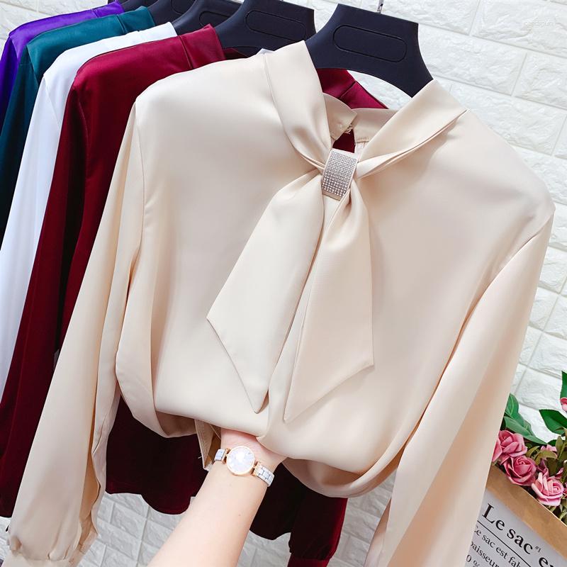 Women's Blouses Diamond Bow Lace-up Long Sleeve Satin Shirt Female 2023 Autumn Fashion Tie Loose Fit Slim Shirts Elegant Pullover Blouse, Green
Women's Blouses Diamond Bow Lace-up Long Sleeve Satin Shirt Female 2023 Autumn Fashion Tie Loose Fit Slim Shirts Elegant Pullover Blouse, Green