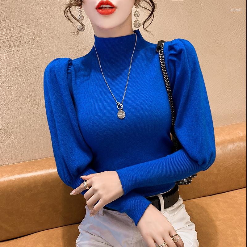 Women's Sweaters Vintage Blue Lantern Sleeve Sweater Women Half-Turtleneck Office Lady Pure Color Knitted Pullover Elegant For, Black
Women's Sweaters Vintage Blue Lantern Sleeve Sweater Women Half-Turtleneck Office Lady Pure Color Knitted Pullover Elegant For, Black