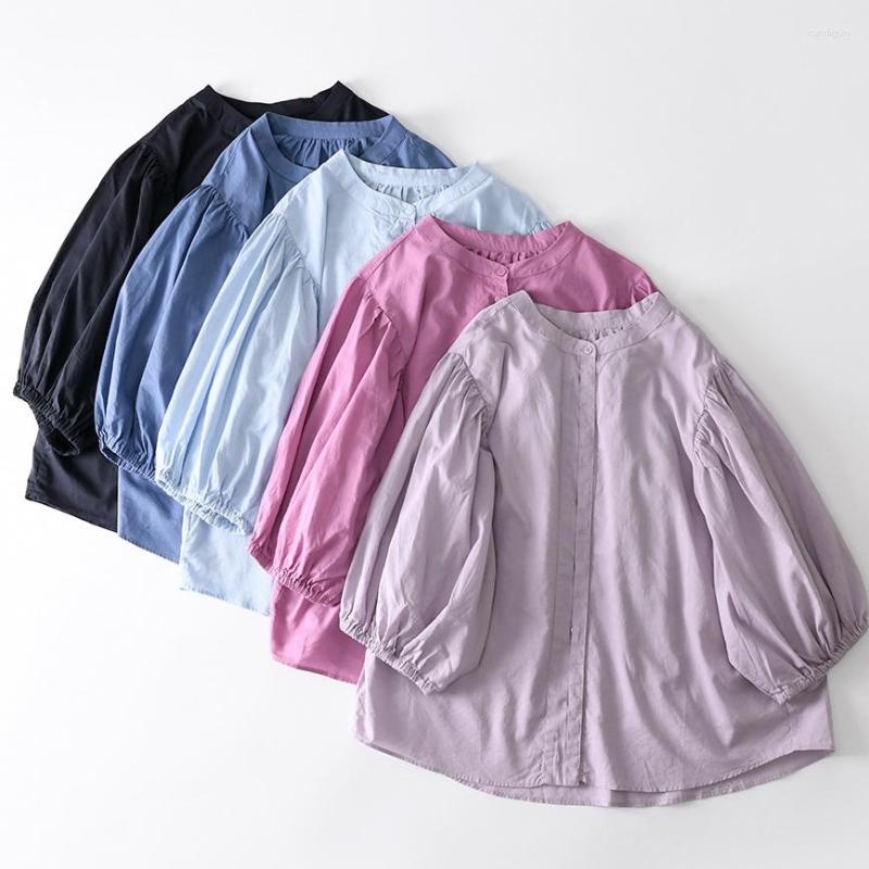 Women's Blouses Cotton 3/4 Long Puff Sleeve Minimalist Babydoll Loose Black Shirt 2023 Summer Office Lady Sweet All-match Basic Blue Top
Women's Blouses Cotton 3/4 Long Puff Sleeve Minimalist Babydoll Loose Black Shirt 2023 Summer Office Lady Sweet All-match Basic Blue Top