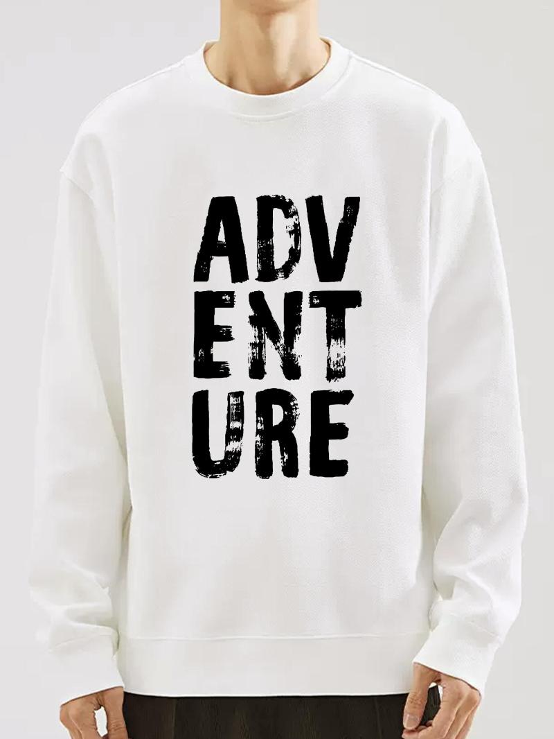 Men's T Shirts Adventure Letter Print Round Neck Long Sleeve Sweatshirt, Black color
Men's T Shirts Adventure Letter Print Round Neck Long Sleeve Sweatshirt, Black color
