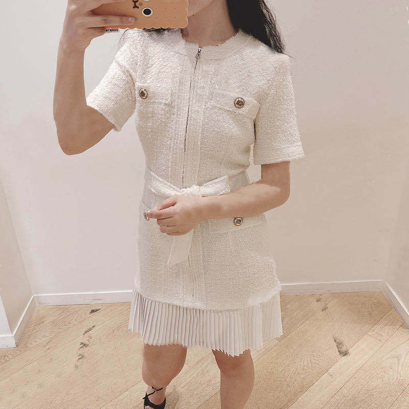 Basic & Casual Dresses Sandro Round Neck 100 Pleated Thick Flower Nylon Wool Blended Mid Skirt Dress, White
Basic & Casual Dresses Sandro Round Neck 100 Pleated Thick Flower Nylon Wool Blended Mid Skirt Dress, White