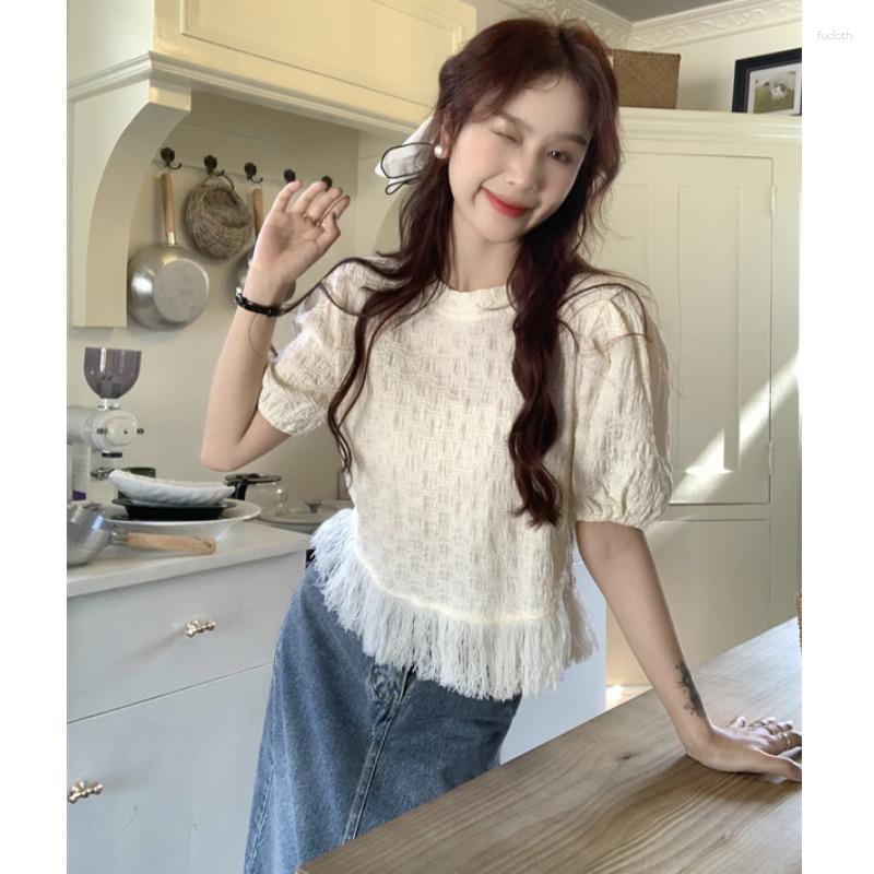 Women's Blouses Women Crew Neck 2023 Summer Tassel Edge Short Lace Top Versatile Sweet Sleeve Little Kids Female Clothing, Pink
Women's Blouses Women Crew Neck 2023 Summer Tassel Edge Short Lace Top Versatile Sweet Sleeve Little Kids Female Clothing, Pink