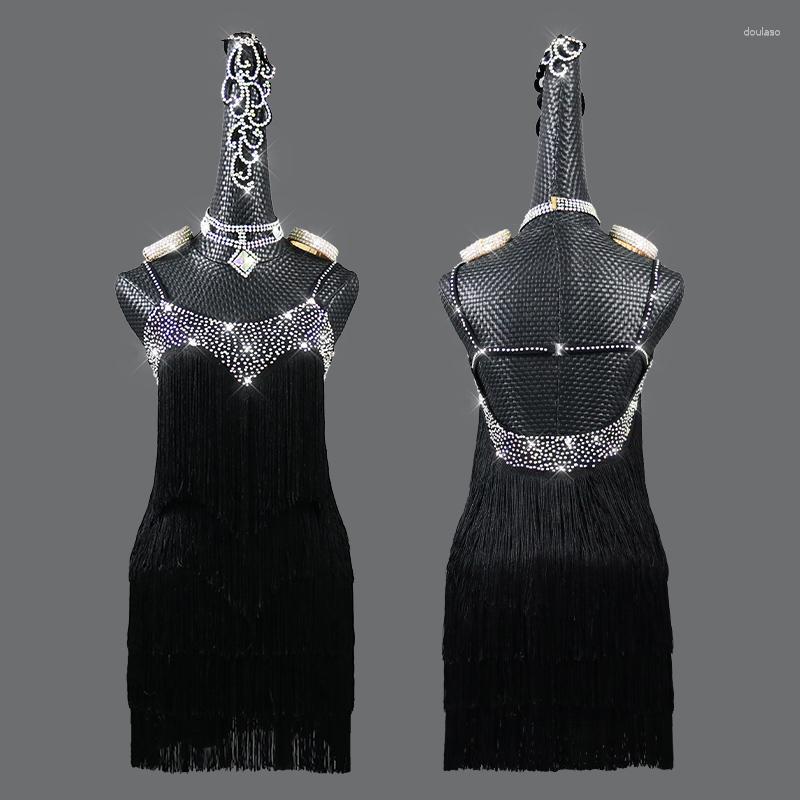 Stage Wear 2023 Women Latin Dance Dress Sexy Fringe Sparkly Rhinestone Skirts Lady Salsa Chacha Standard Costumes Custom-made, Black
Stage Wear 2023 Women Latin Dance Dress Sexy Fringe Sparkly Rhinestone Skirts Lady Salsa Chacha Standard Costumes Custom-made, Black