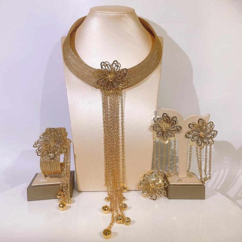 Necklace Earrings Set Jewelry For Women Gold-plated Copper Earring Bracelets Sets, Picture shown
Necklace Earrings Set Jewelry For Women Gold-plated Copper Earring Bracelets Sets, Picture shown