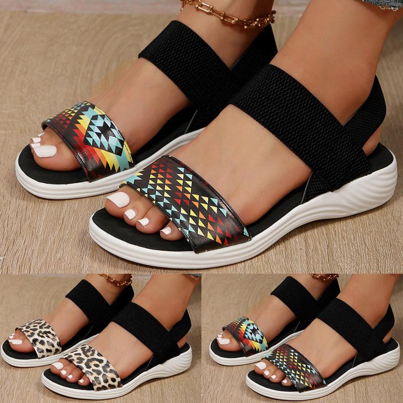 Sandals Ladies Fashion Summer Leopard Print Leather Open Toe Elastic Band Flat Comfy For Women Size 11, Red
Sandals Ladies Fashion Summer Leopard Print Leather Open Toe Elastic Band Flat Comfy For Women Size 11, Red