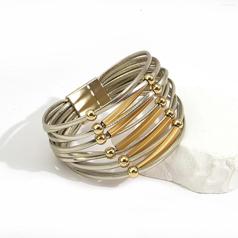 Charm Bracelets Amorcome Vintage Chunky Beaded Metal Bar Leather Bracelet For Women Fashion Multi Strand Wrap Magnetic Clasp Jewelry
Charm Bracelets Amorcome Vintage Chunky Beaded Metal Bar Leather Bracelet For Women Fashion Multi Strand Wrap Magnetic Clasp Jewelry