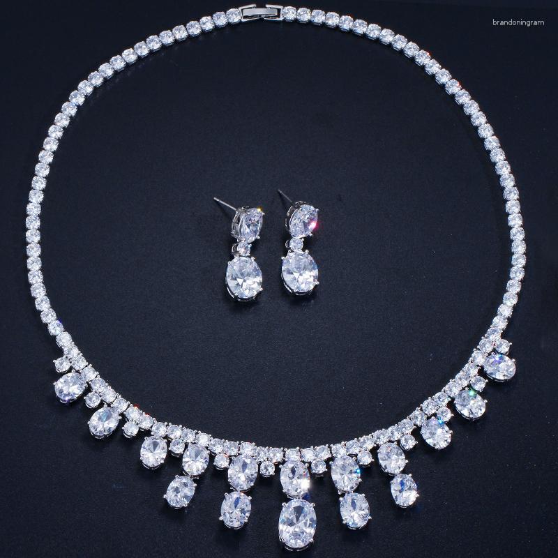 Necklace Earrings Set ThreeGraces Shiny Round Cubic Zirconia Stone Silver Color Fashion Earirngs Wedding Party Jewelry For Women TZ895, Picture shown
Necklace Earrings Set ThreeGraces Shiny Round Cubic Zirconia Stone Silver Color Fashion Earirngs Wedding Party Jewelry For Women TZ895, Picture shown